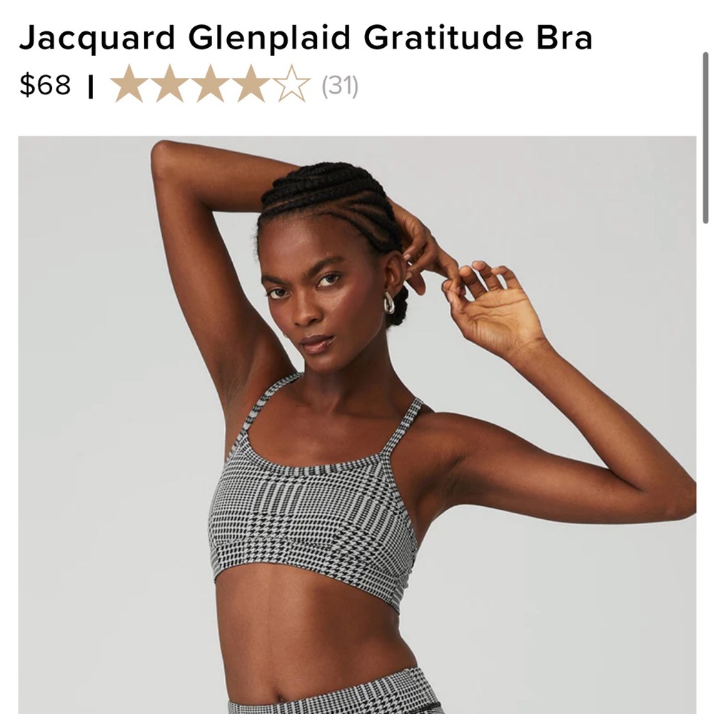 Alo Jacquard Glenplaid Gratitude Bra